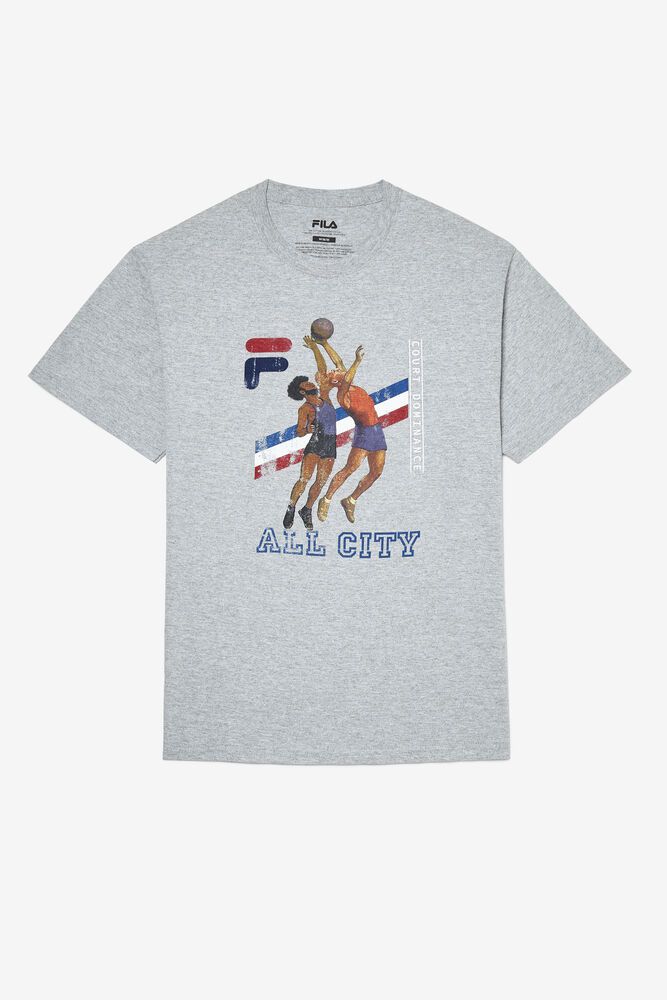 Fila T-Shirt Mens Grey - Retro Basketball - Philippines 4283976-RU